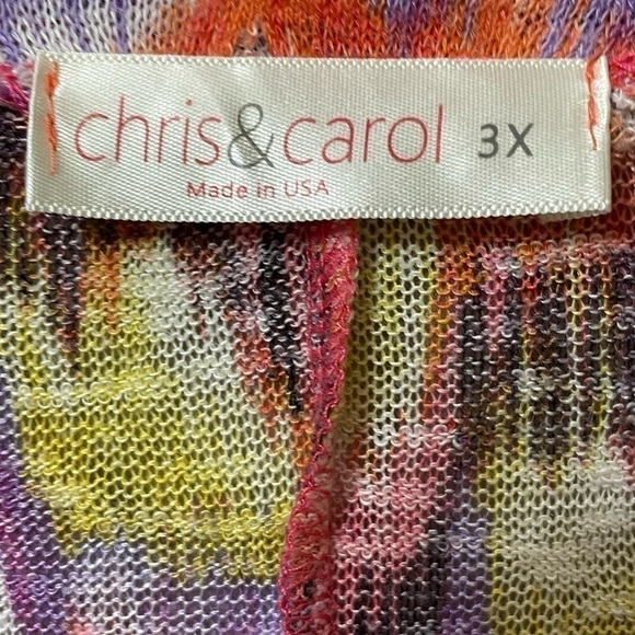 WOVEN dolman banded elbow sleeve top with multi flame print. - Picture 3 of 6